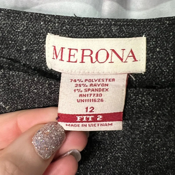 Merona Fit 2 Gray & Black Tweed Dress Pants - size 12 - Picture 5 of 8
